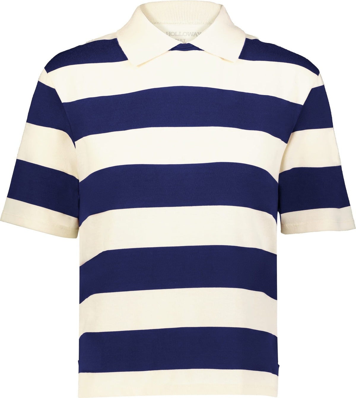 Holloway 226302 Ladies Prep Street Rugby Crop Polo - Alabaster Vintage Navy