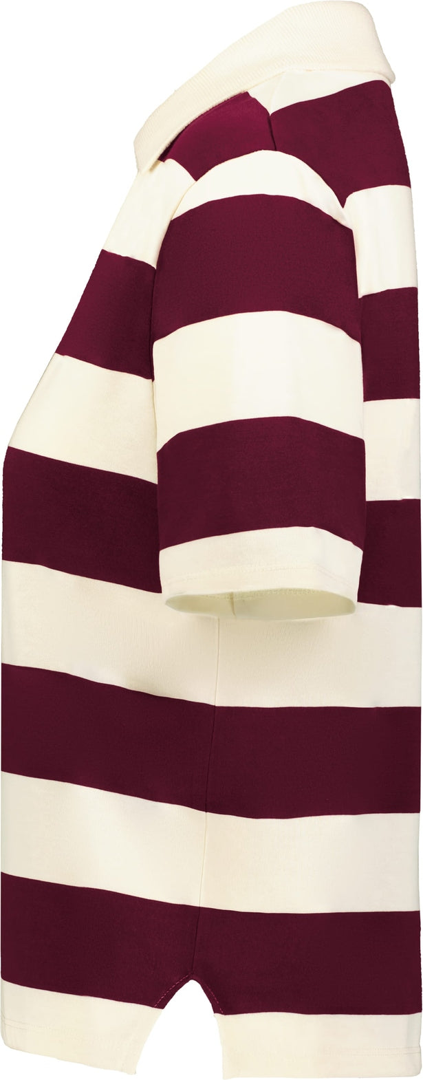Holloway 226302 Ladies Prep Street Rugby Crop Polo - Alabaster Vintage Maroon