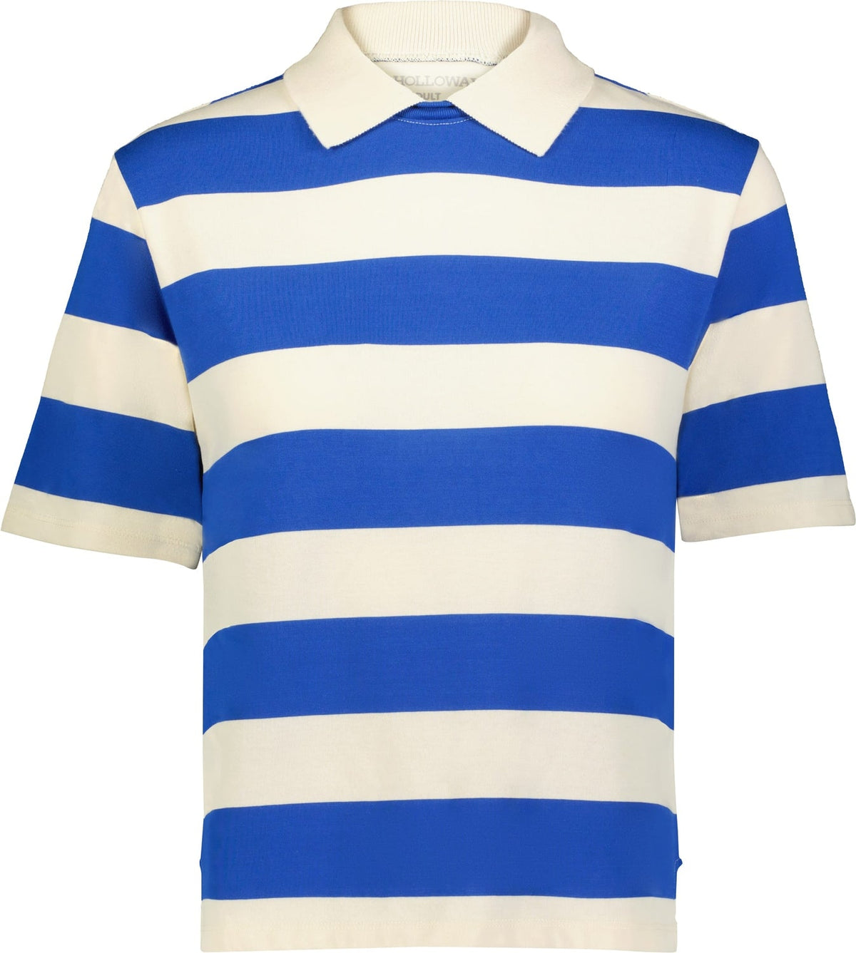 Holloway 226302 Ladies Prep Street Rugby Crop Polo - Alabaster Vintage Royal