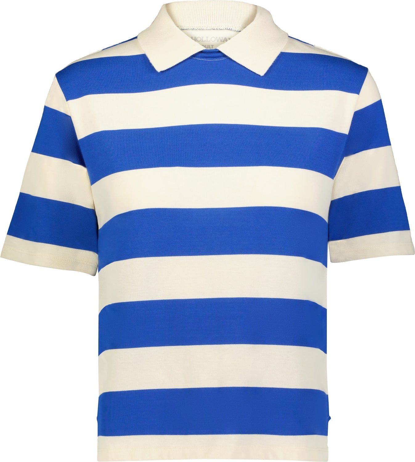 Holloway 226302 Ladies Prep Street Rugby Crop Polo - Alabaster Vintage Royal - Ivory / s