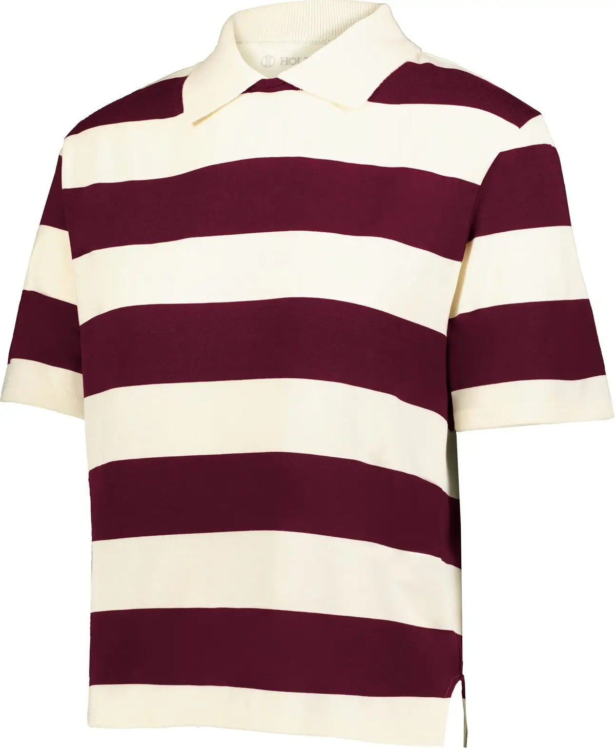 Holloway 226302 Ladies Prep Street Rugby Crop Polo - Alabaster Vintage Maroon - s