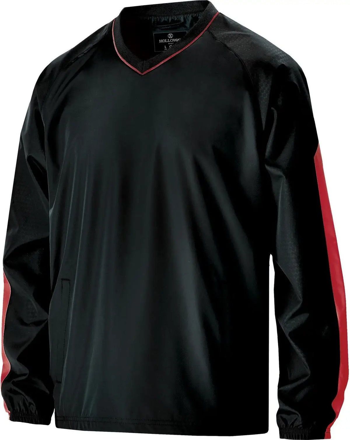 Holloway 229019 Bionic Pullover Windshirt - Black Scarlet - Adult s