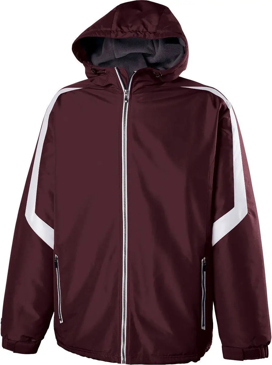 Holloway 229059 Charger Jacket - Maroon White - Adult s