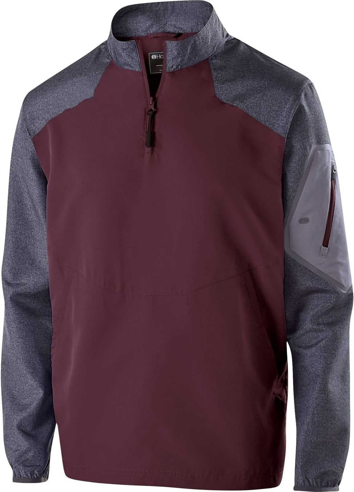 Holloway 229155 Raider Pullover - Carbon Print Maroon