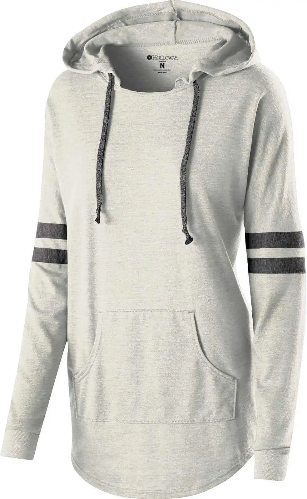 Holloway 229390 Ladies’ Hooded Low Key Pullover - Vintage Birch Black - White / Ladies Xs