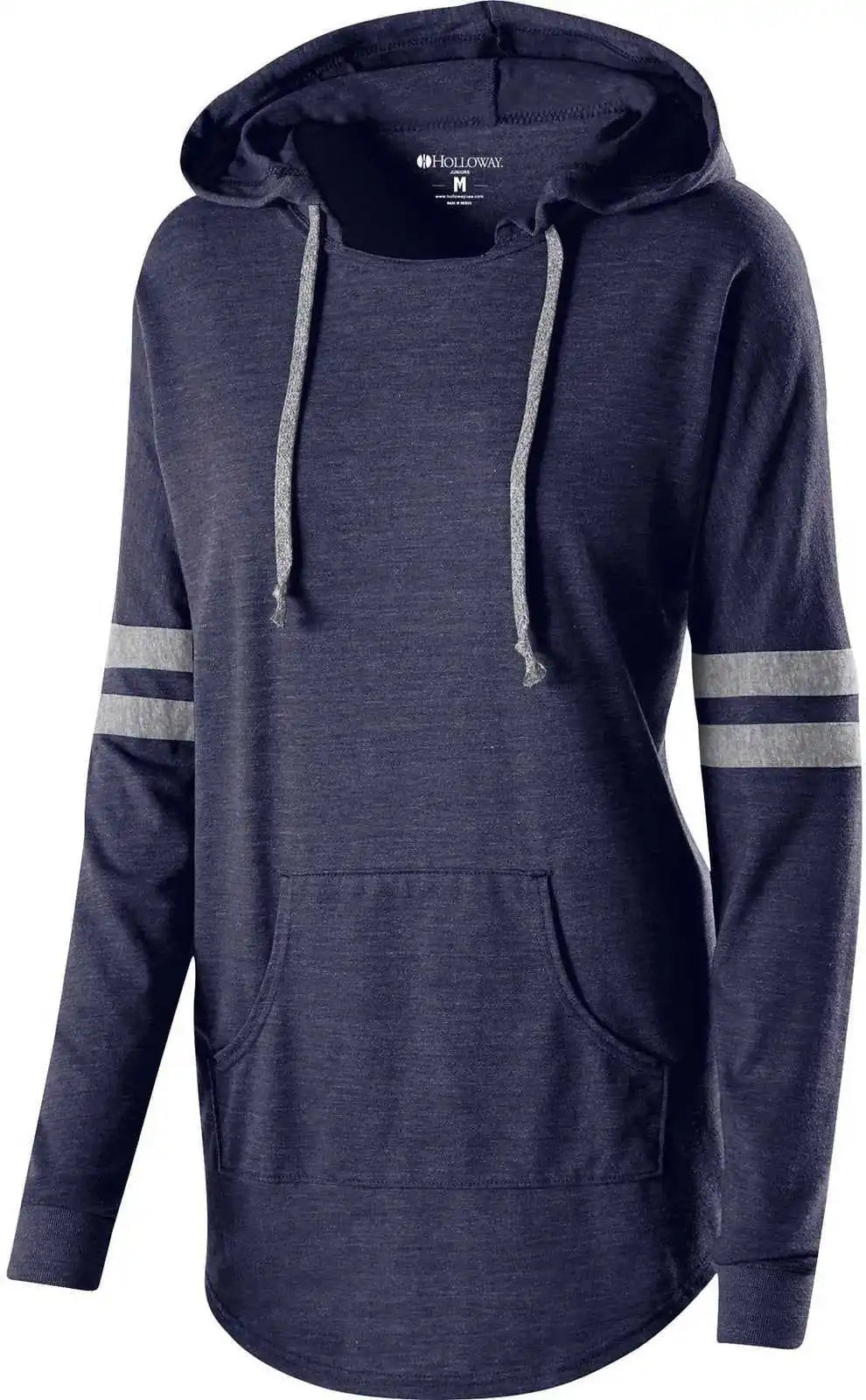 Holloway 229390 Ladies’ Hooded Low Key Pullover - Vintage Navy Gray - Ladies 2xl