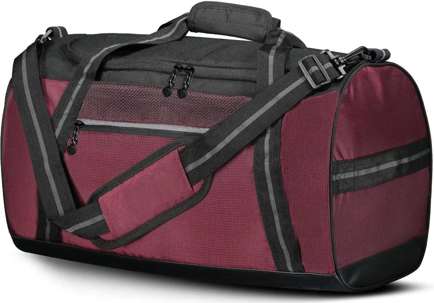 Holloway 229431 Rivalry Duffel Bag - Maroon Black - Os