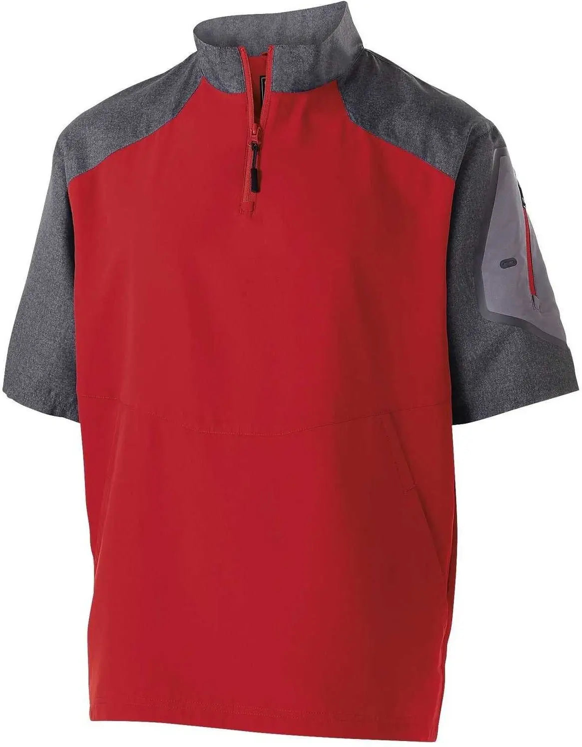 Holloway 229545 Raider Pullover Short Sleeve - Carbon Print Scarlet