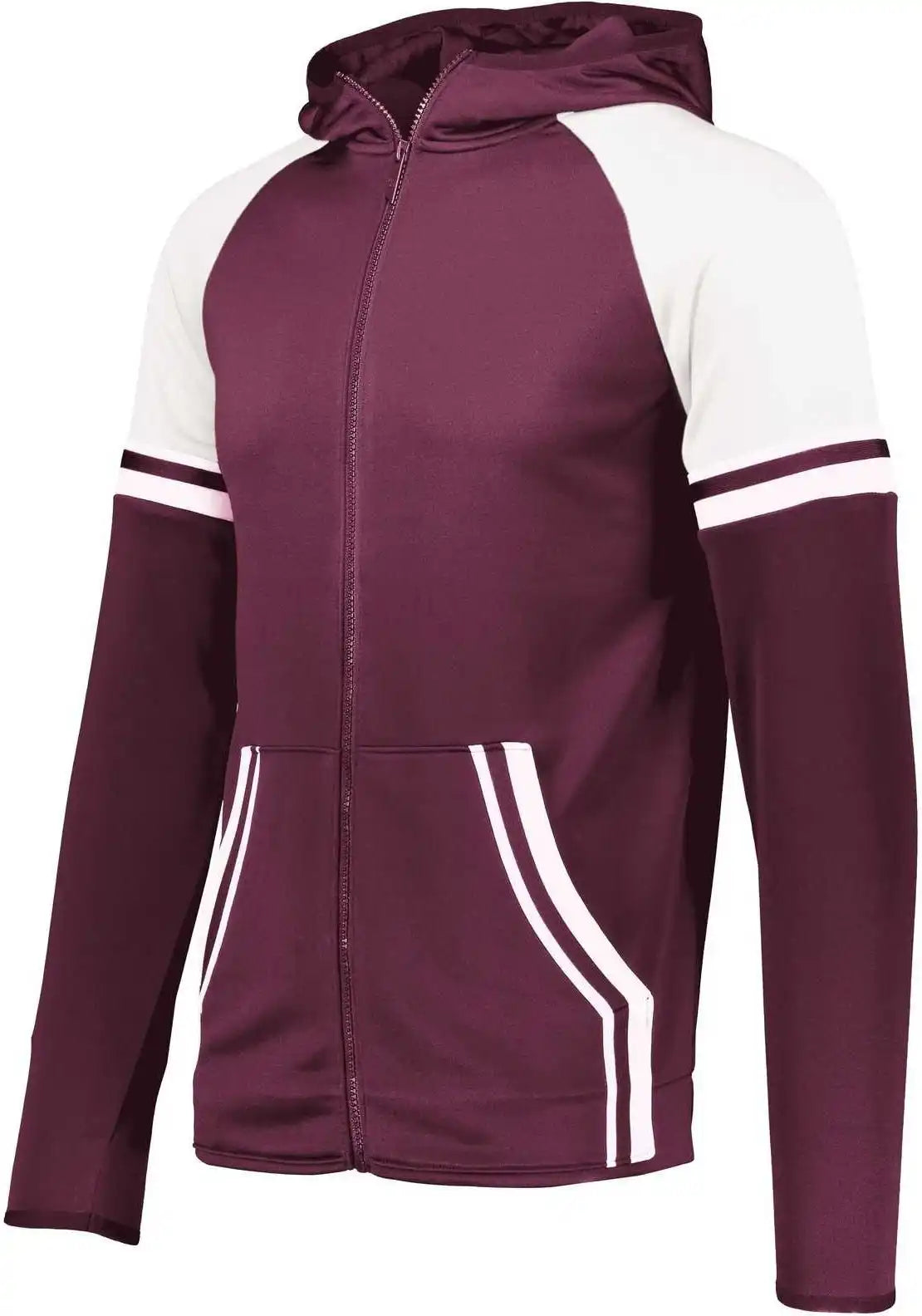 Holloway 229561 Retro Grade Jacket - Maroon White