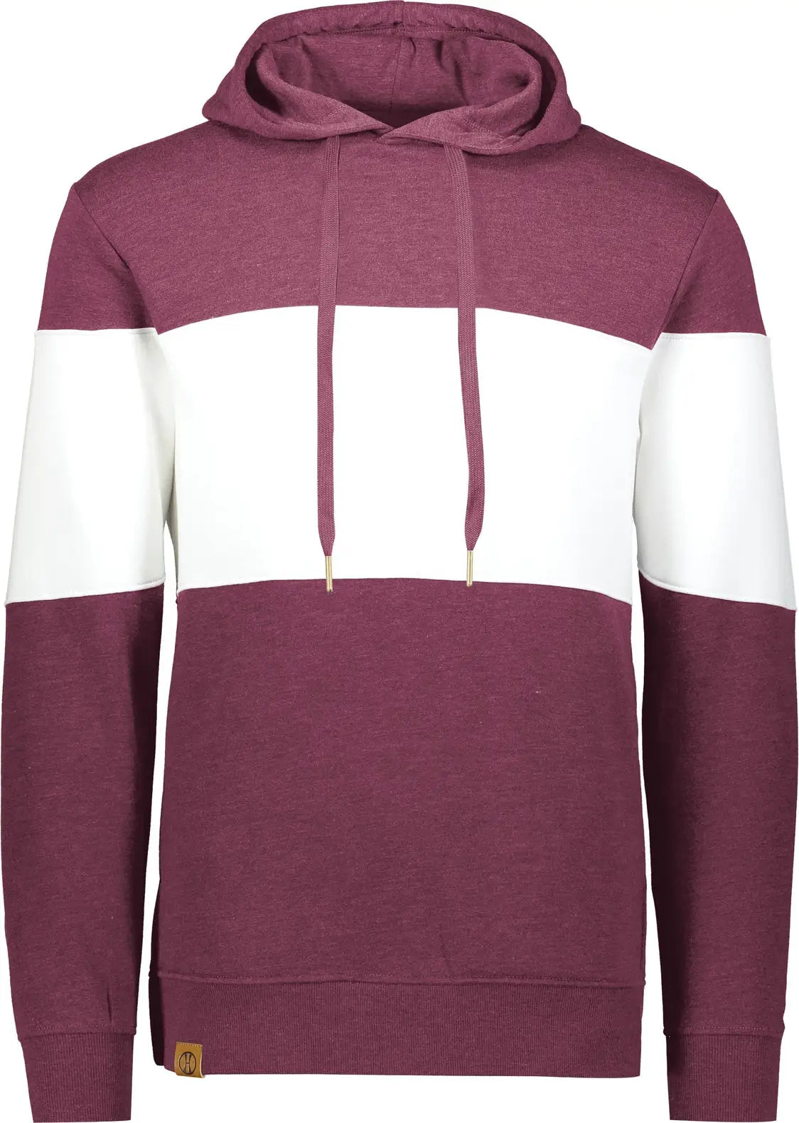 Holloway 229563 All-american Hoodie - Maroon Heather White - Adult Xs