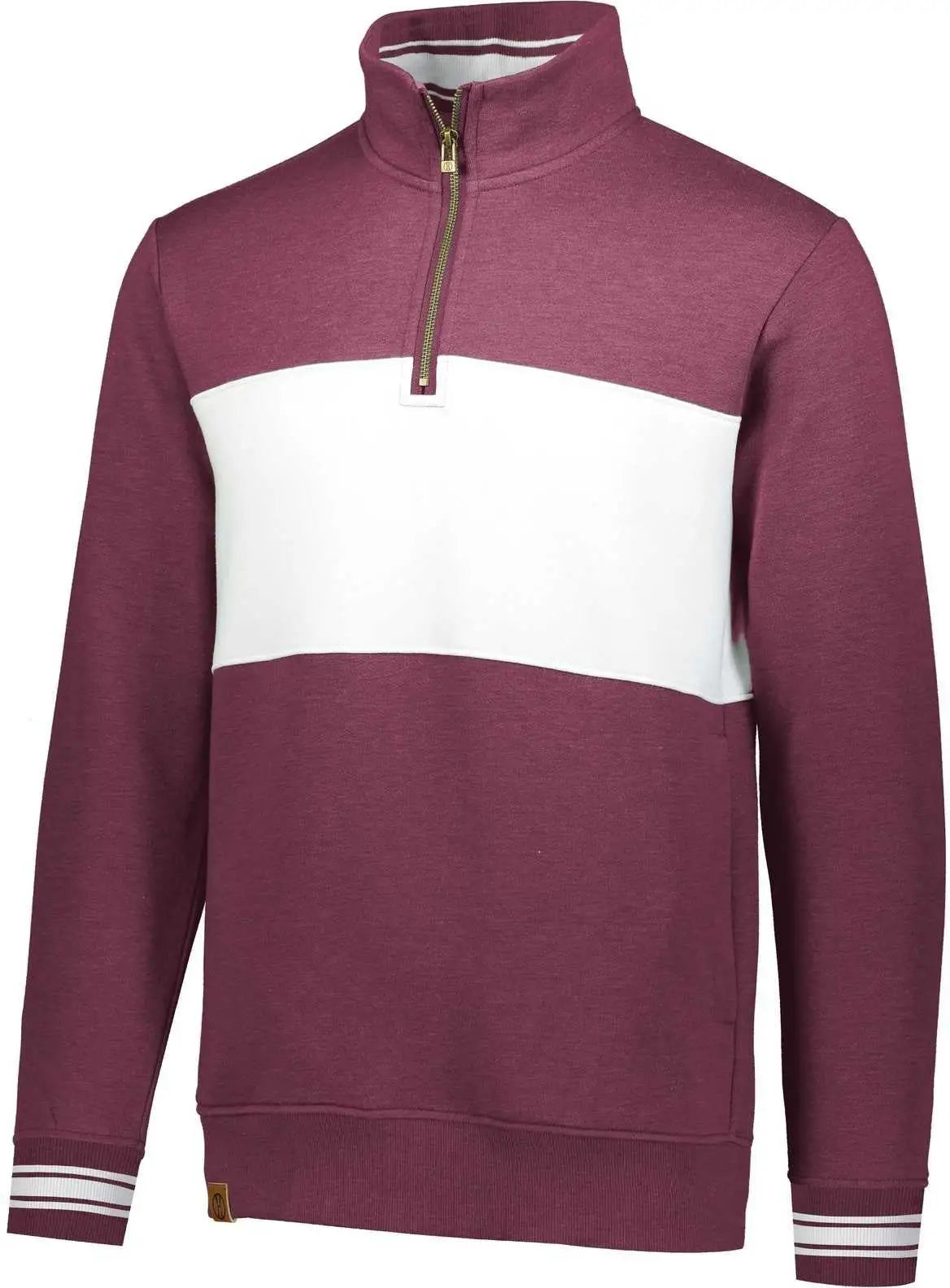 Holloway 229565 Ivy League Pullover - Maroon Heather White
