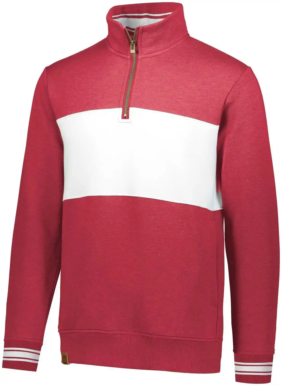 Holloway 229565 Ivy League Pullover Scarlet Heather White
