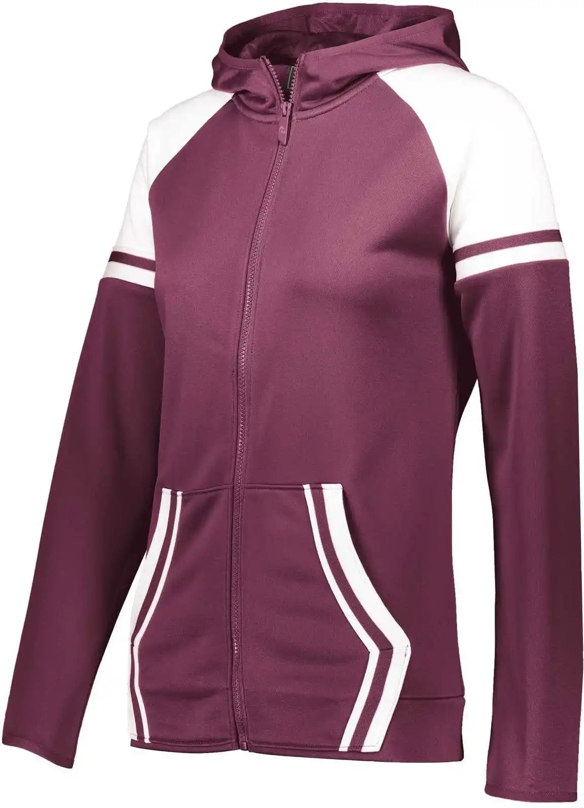 Holloway 229761 Ladies Retro Grade Jacket - Maroon White