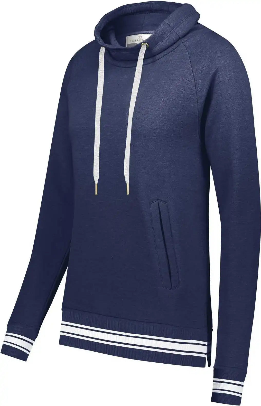 Holloway 229763 Ladies Ivy League Funnel Neck Pullover - Navy Heather White