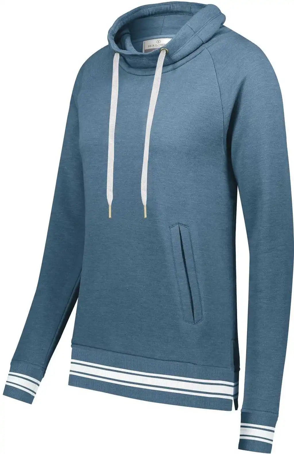 Holloway 229763 Ladies Ivy League Funnel Neck Pullover Storm Heather White
