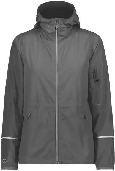 Holloway 229782 Women’s Packable Hooded Jacket Carbon