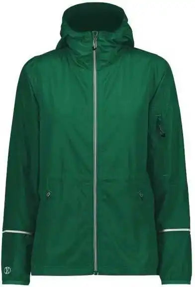 Holloway 229782 Women’s Packable Hooded Jacket - Dark Green