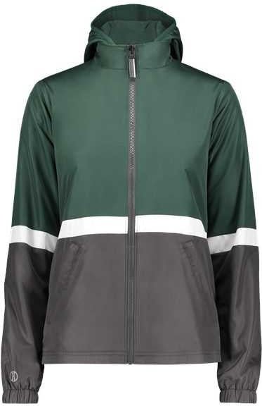Holloway 229787 Women’s Turnabout Reversible Hooded Jacket - Dark Green Carbon