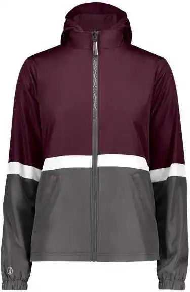 Holloway 229787 Women’s Turnabout Reversible Hooded Jacket Maroon Carbon
