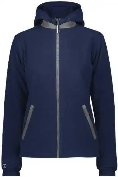 Holloway 229787 Women’s Turnabout Reversible Hooded Jacket - Navy Carbon