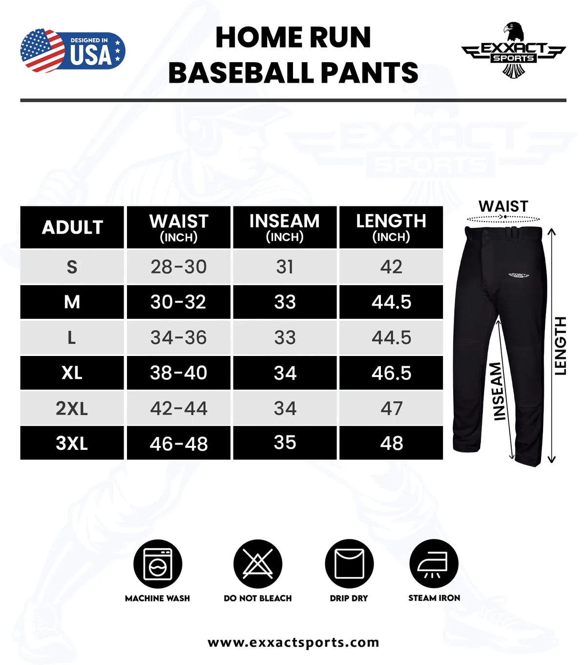 Homerun Men’s Full Length Baseball Pants with Piping (gray)