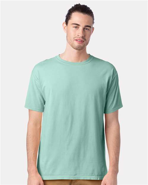 Front View of Honeydew Garment-Dyed T-Shirt - GDH100
