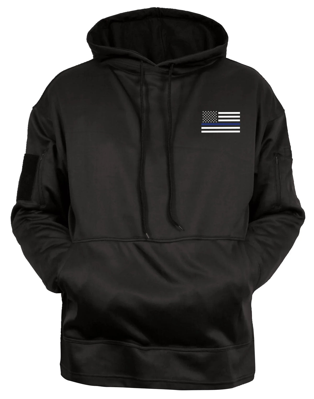 Honor and Respect Thin Blue Line Concealed Carry Hoodie - Black