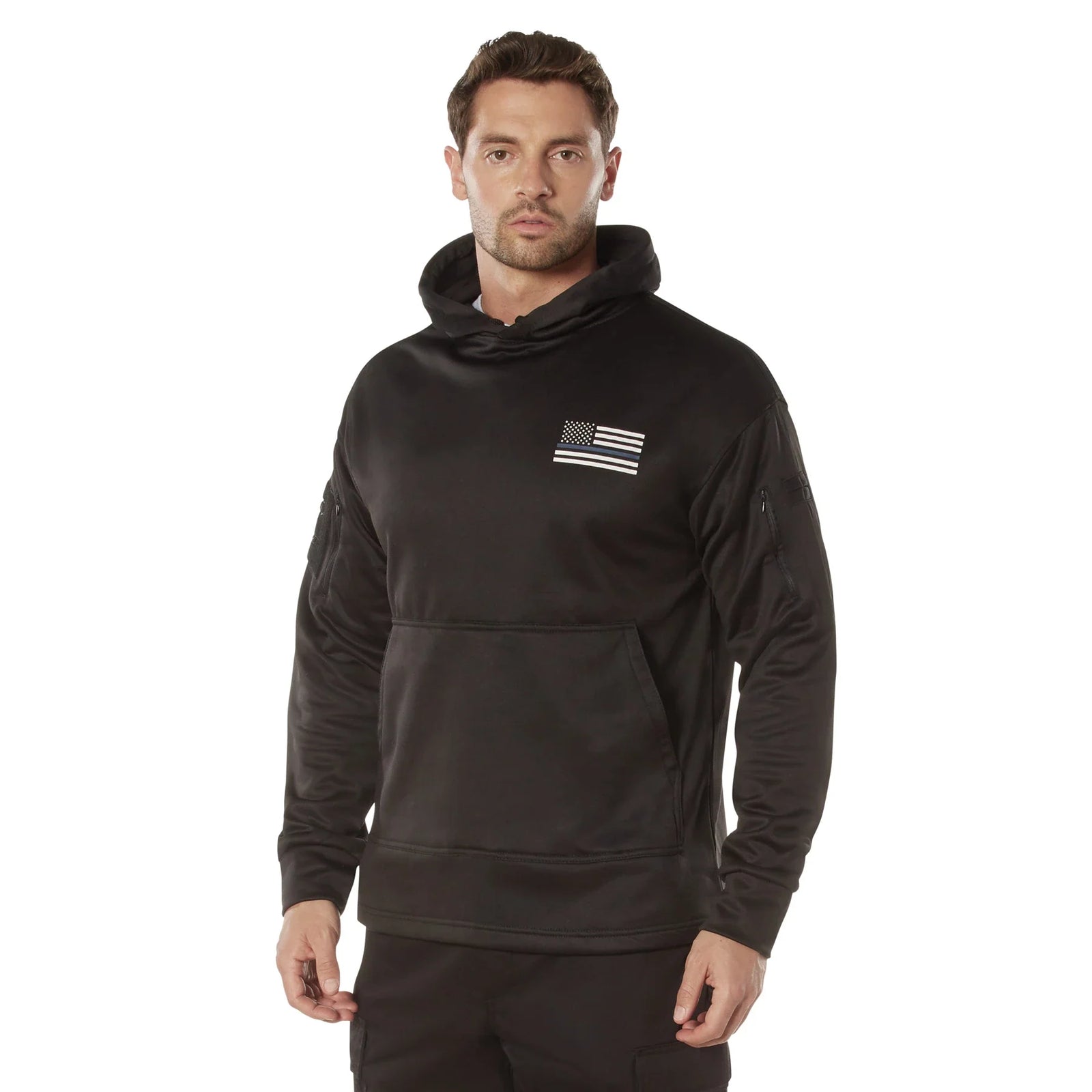 Honor and Respect Thin Blue Line Concealed Carry Hoodie - Black - s