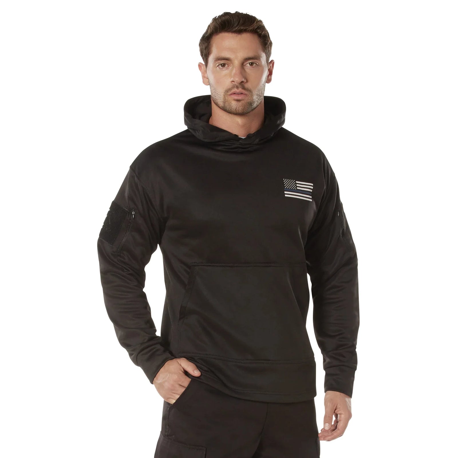 Honor and Respect Thin Blue Line Concealed Carry Hoodie - Black - s