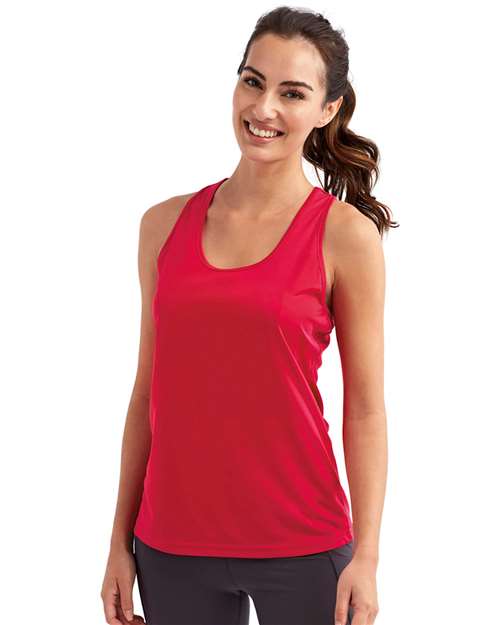 Front View of Hot Pink Women's Knot Back Venus Tank - TD042