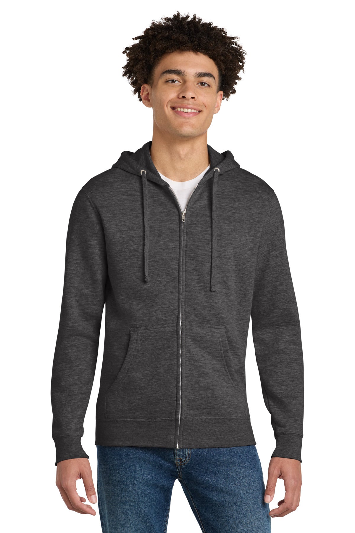 Ht Charcoal District V.I.T. Fleece Full-Zip Hoodie DT6102