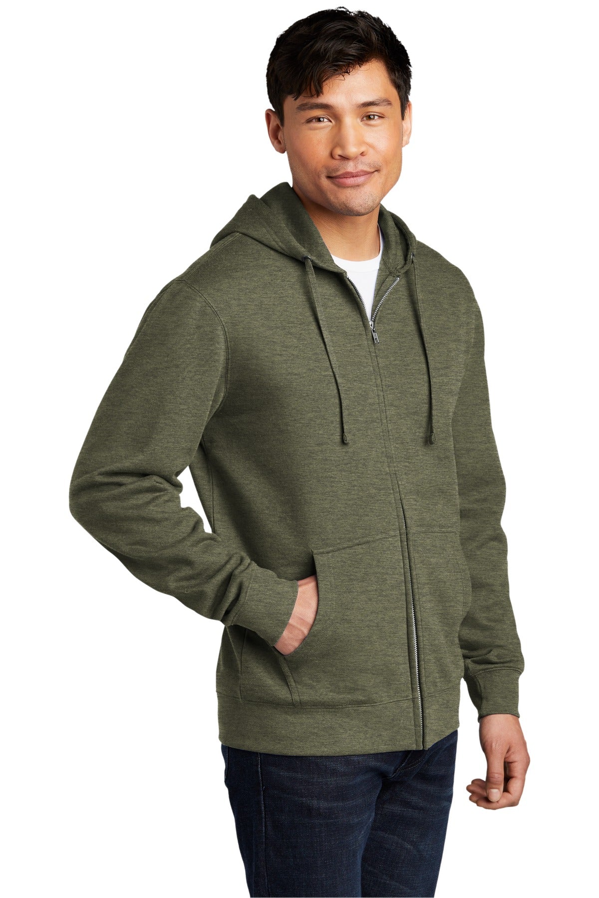 Ht Olive District V.I.T. Fleece Full-Zip Hoodie DT6102