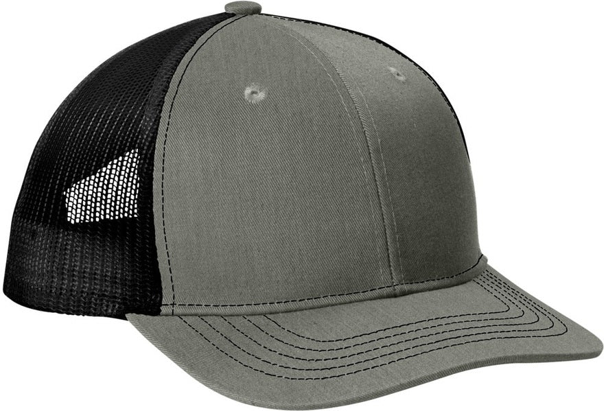 HtGrey/Blk Port Authority Youth Snapback Trucker Cap YC402