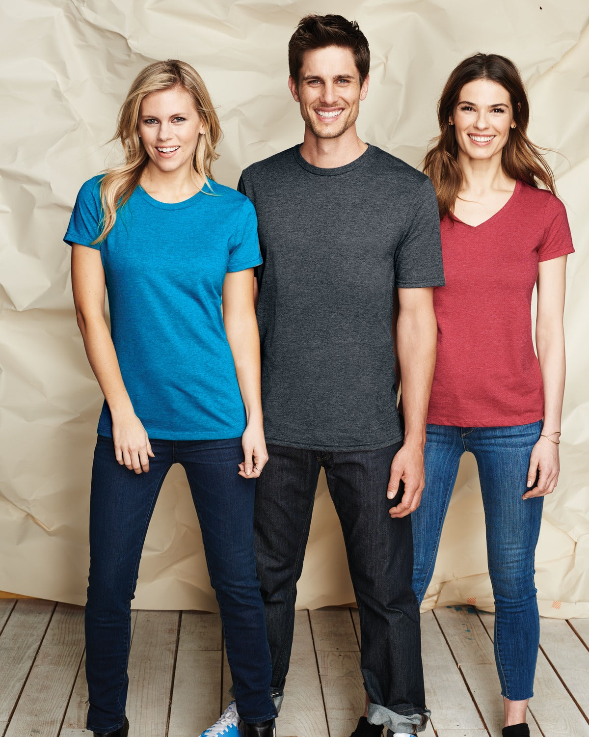 Hthr Purple District Women's Perfect Blend CVC V-Neck Tee. DM1190L