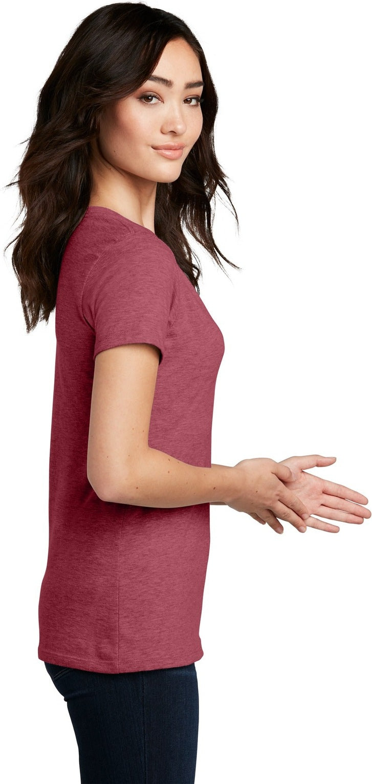 Hthr Red District Women's Perfect Blend CVC V-Neck Tee. DM1190L