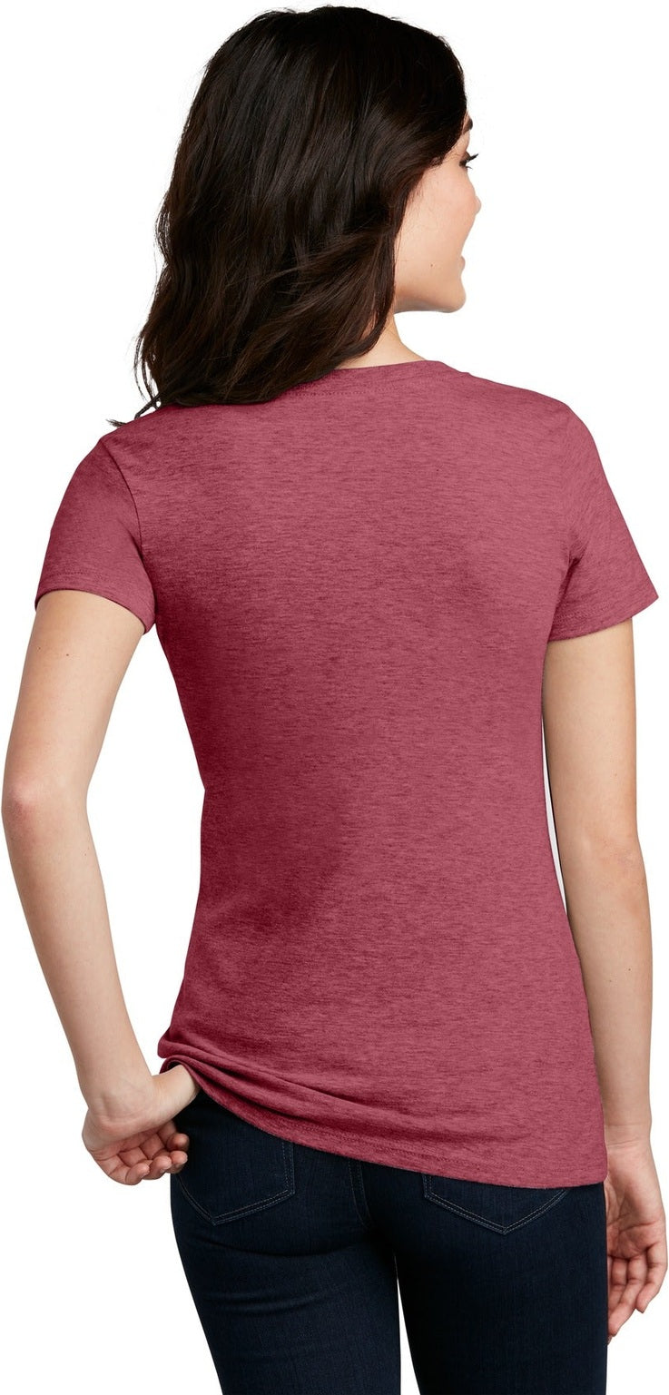Hthr Red District Women's Perfect Blend CVC V-Neck Tee. DM1190L