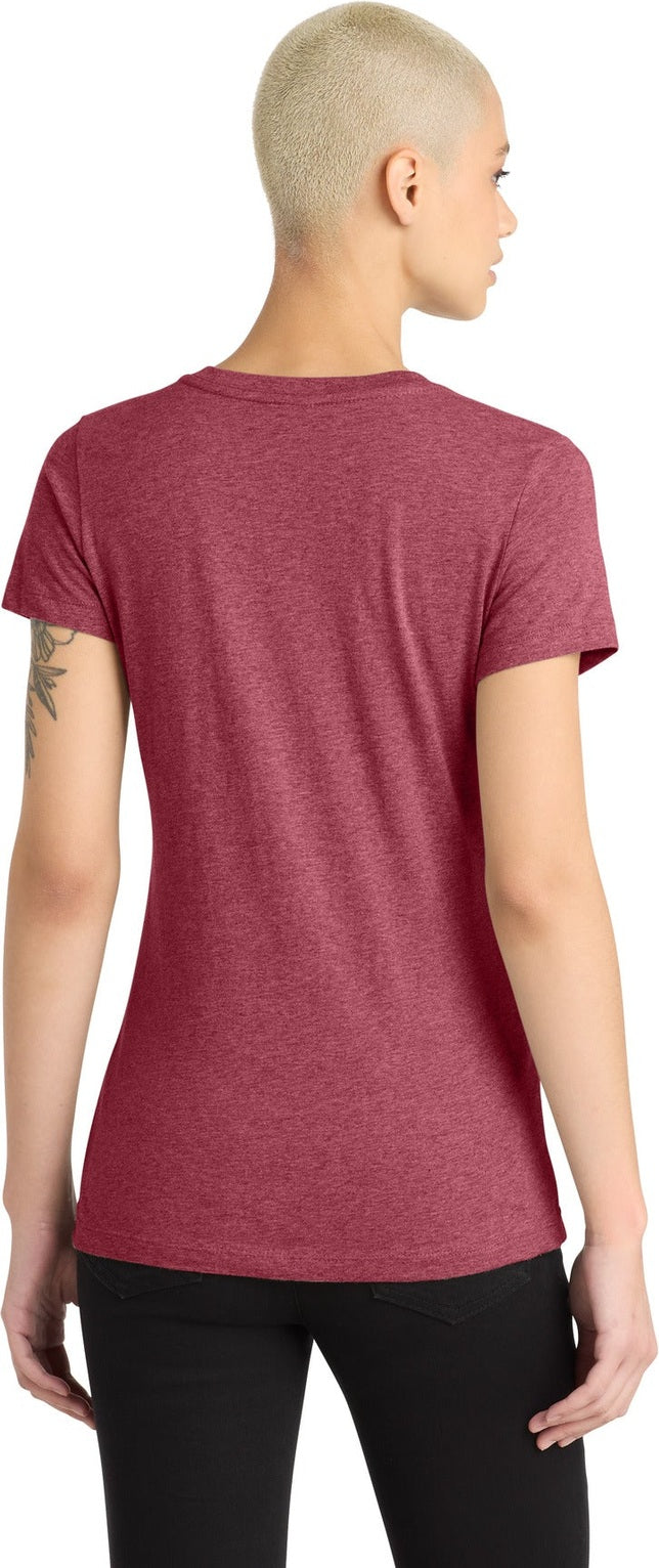Hthr Red District Women's Perfect Blend CVC V-Neck Tee. DM1190L