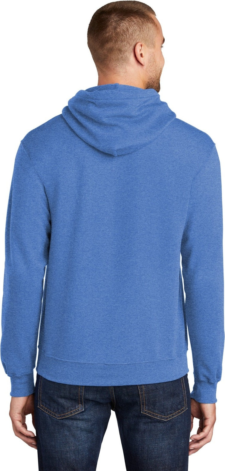 Hthr Royal Port & Co Core Fleece Pullover Hooded Sweatshirt. PC78H