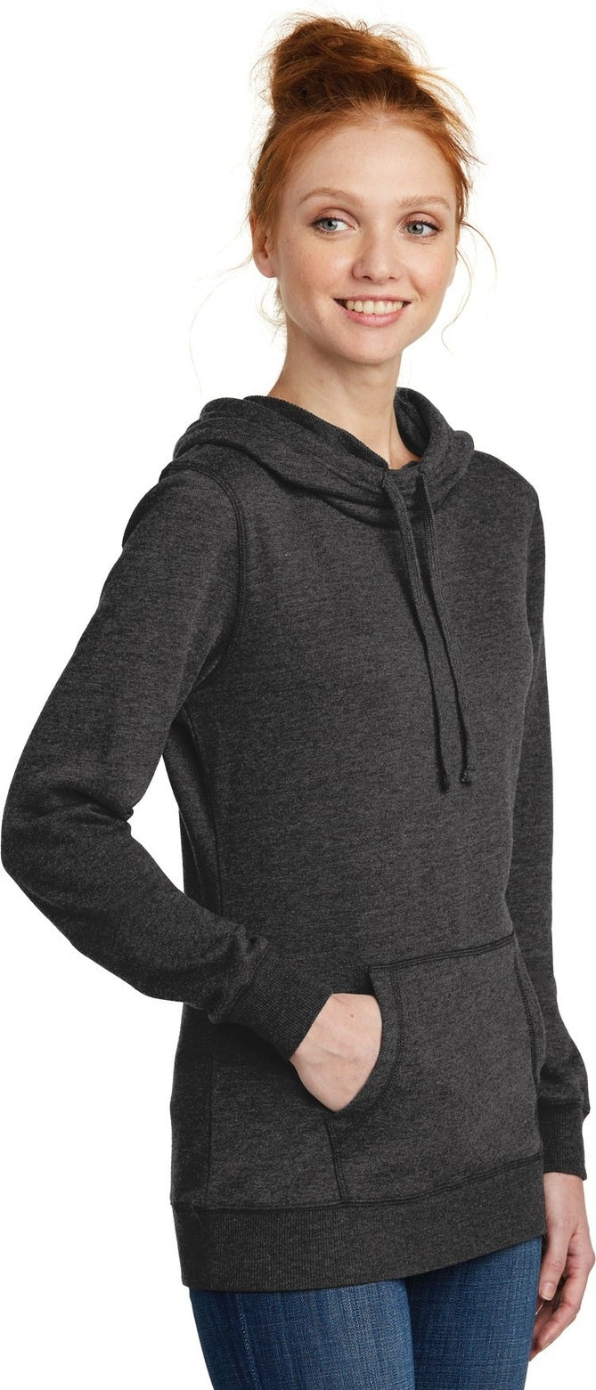 Hthrd Black District Women's Lightweight Fleece Hoodie. DM493