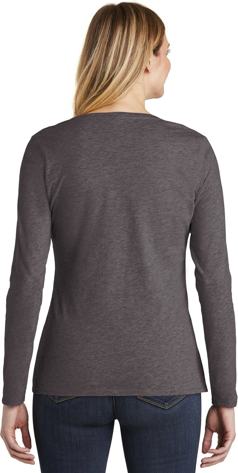 Hthrd Charcoal District Women's Very Important Tee Long Sleeve V-Neck. DT6201
