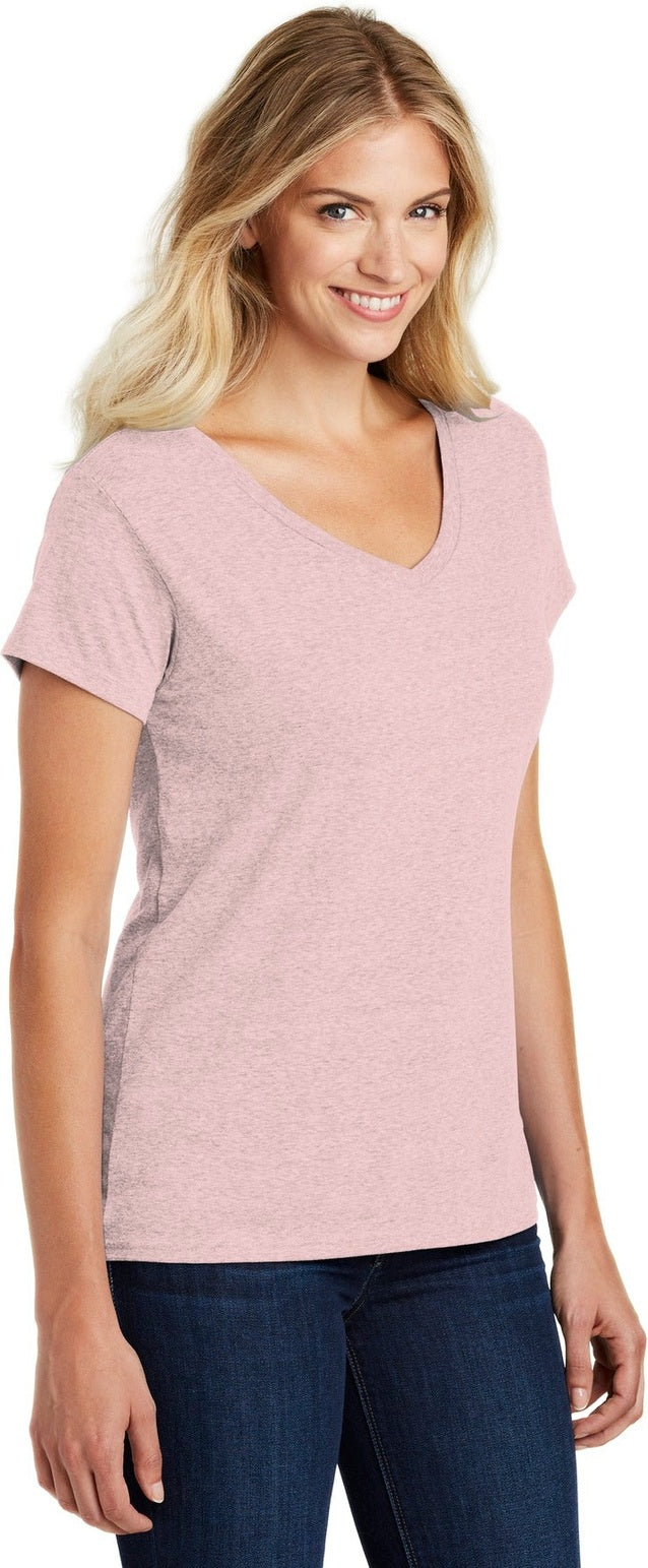 Hthrd Lavender District Women's Perfect Blend CVC V-Neck Tee. DM1190L