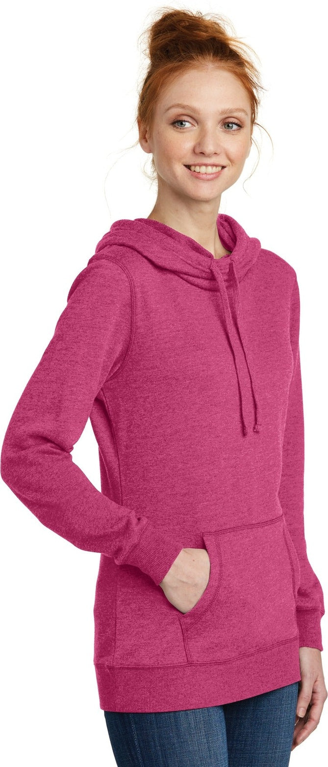 Hthrd Pink Aza District Women's Lightweight Fleece Hoodie. DM493