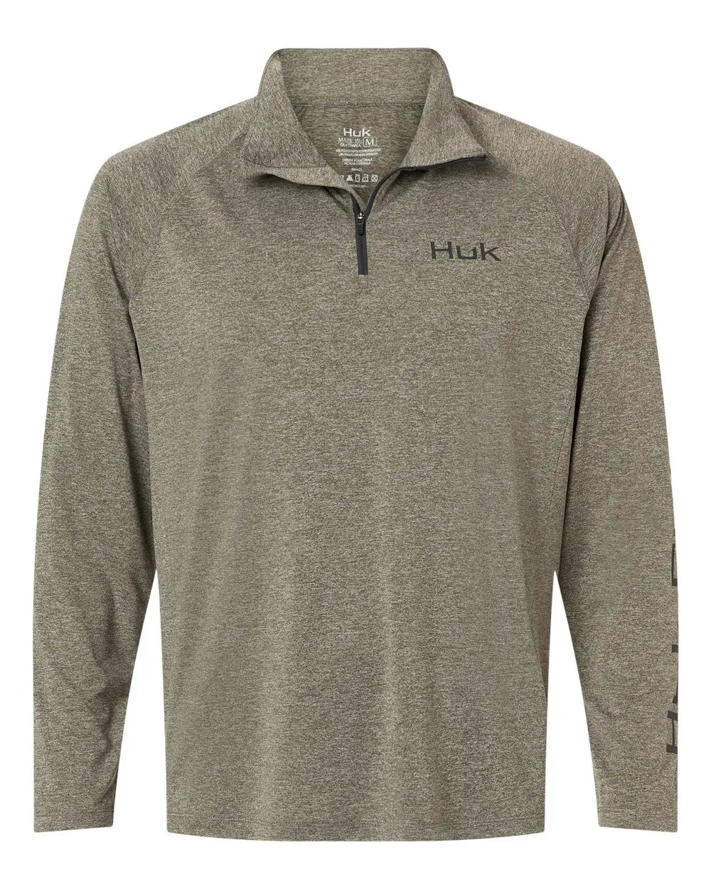 Huk H1200715 Men’s Airweight Heather Quarter-zip Pullover - Moss