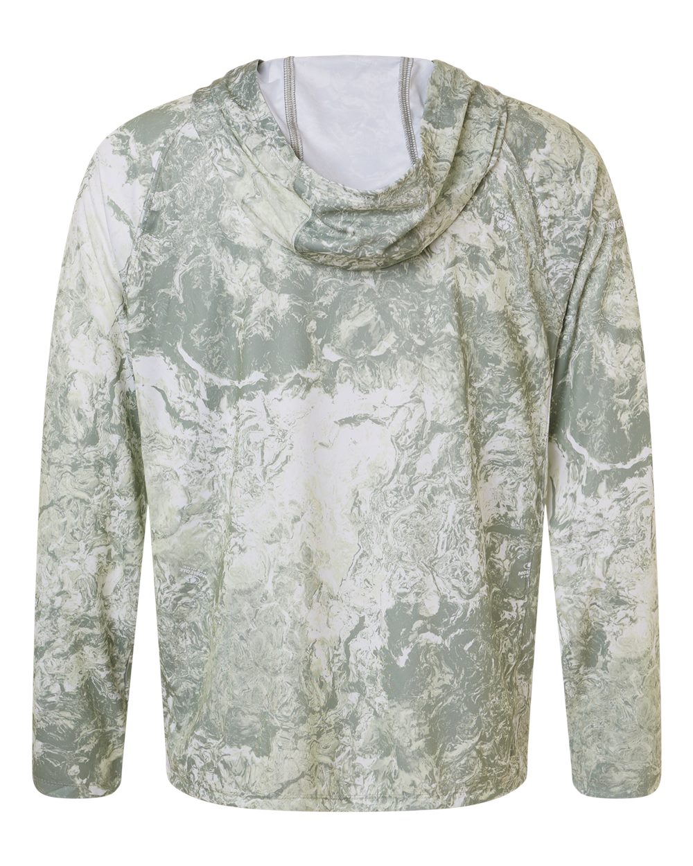 Huk H12l0047 Men’s Pursuit Mossy Oak Printed Hooded Long Sleeve T-shirt - Seagrass