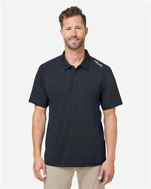 Huk H12l005 Lopro Solid Performance Polo - Black