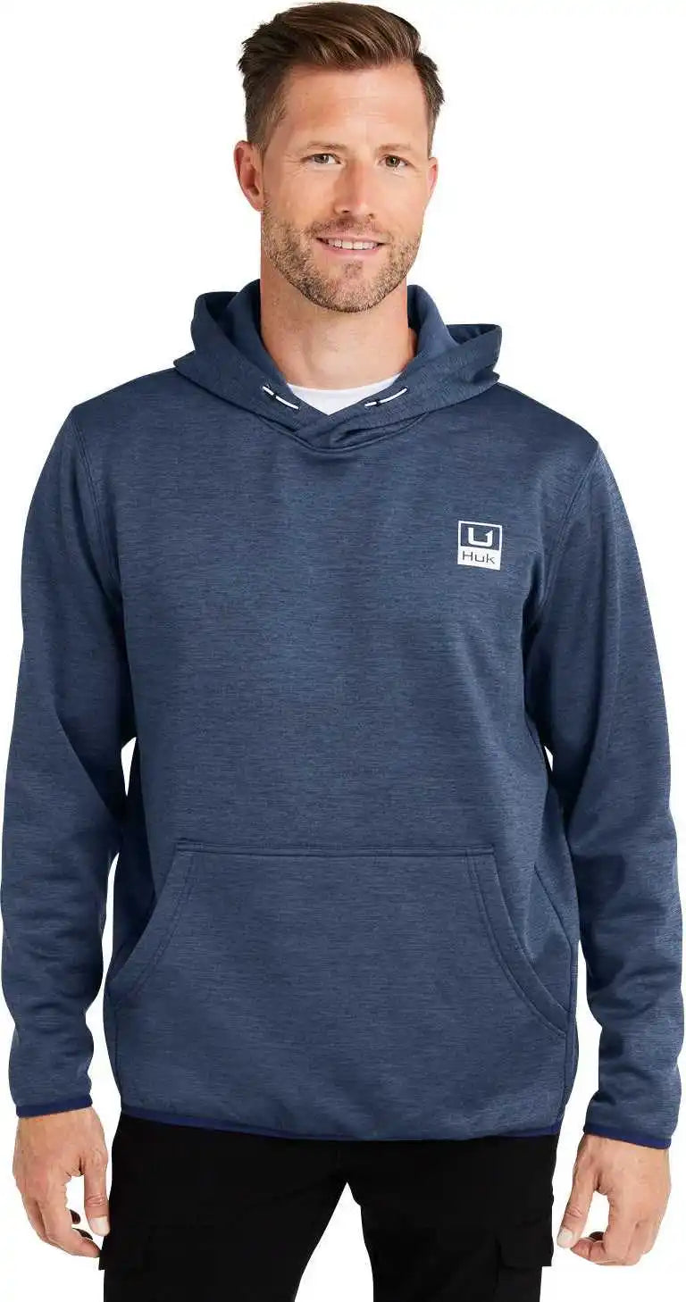 Huk H130093 Men’s Performance Hooded Fleece Pullover Nvl Acadmy Hthr