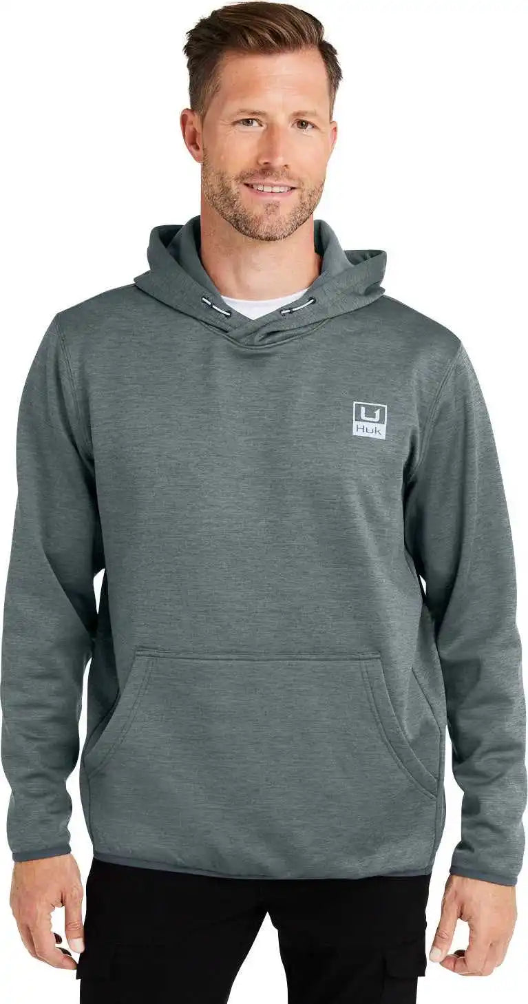 Huk H130093 Men’s Performance Hooded Fleece Pullover - Volcnc Ash Hthr