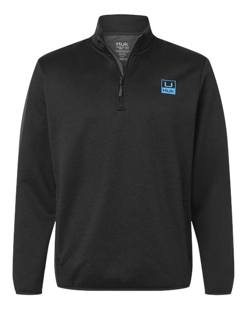 Huk H130098 Cold Front Quarter-zip Pullover - Heather Black