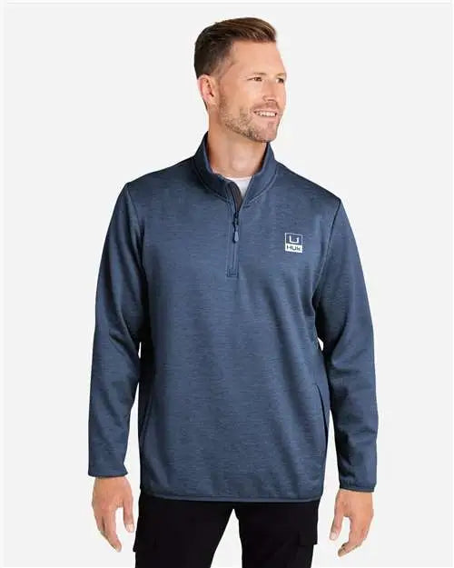 Huk H130098 Cold Front Quarter-zip Pullover - Naval Academy Heather