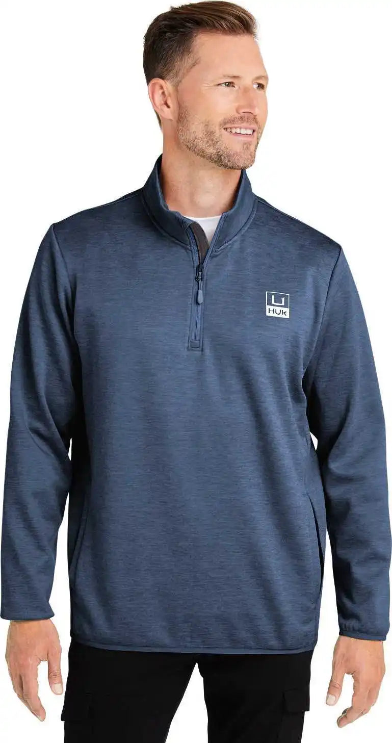 Huk H130098 Men’s Cold Front Quarter Zip Nvl Acadmy Hthr
